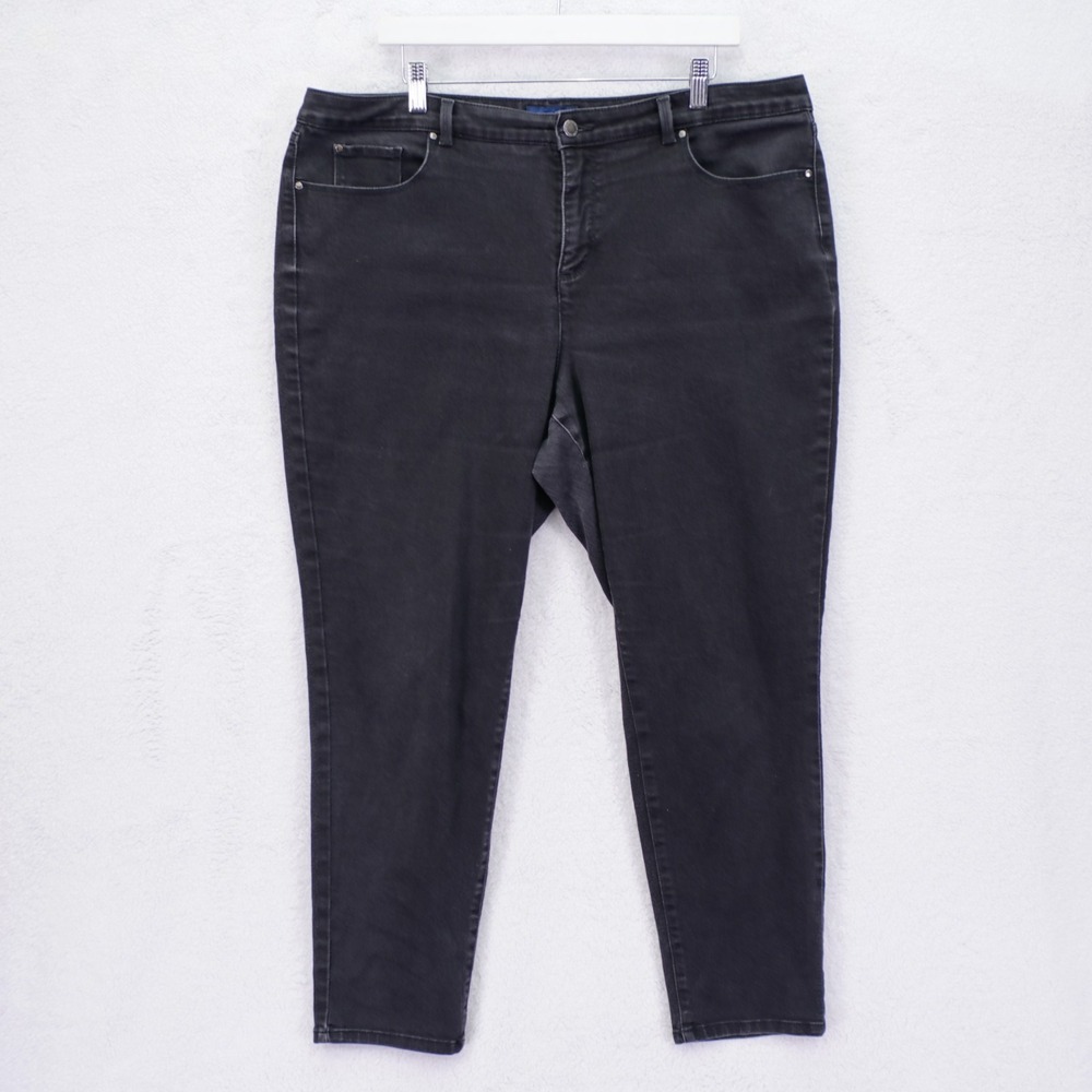 Charter Club Bristol Skinny Ankle Denim Black Jeans -18- High Rise 40 / 27.5